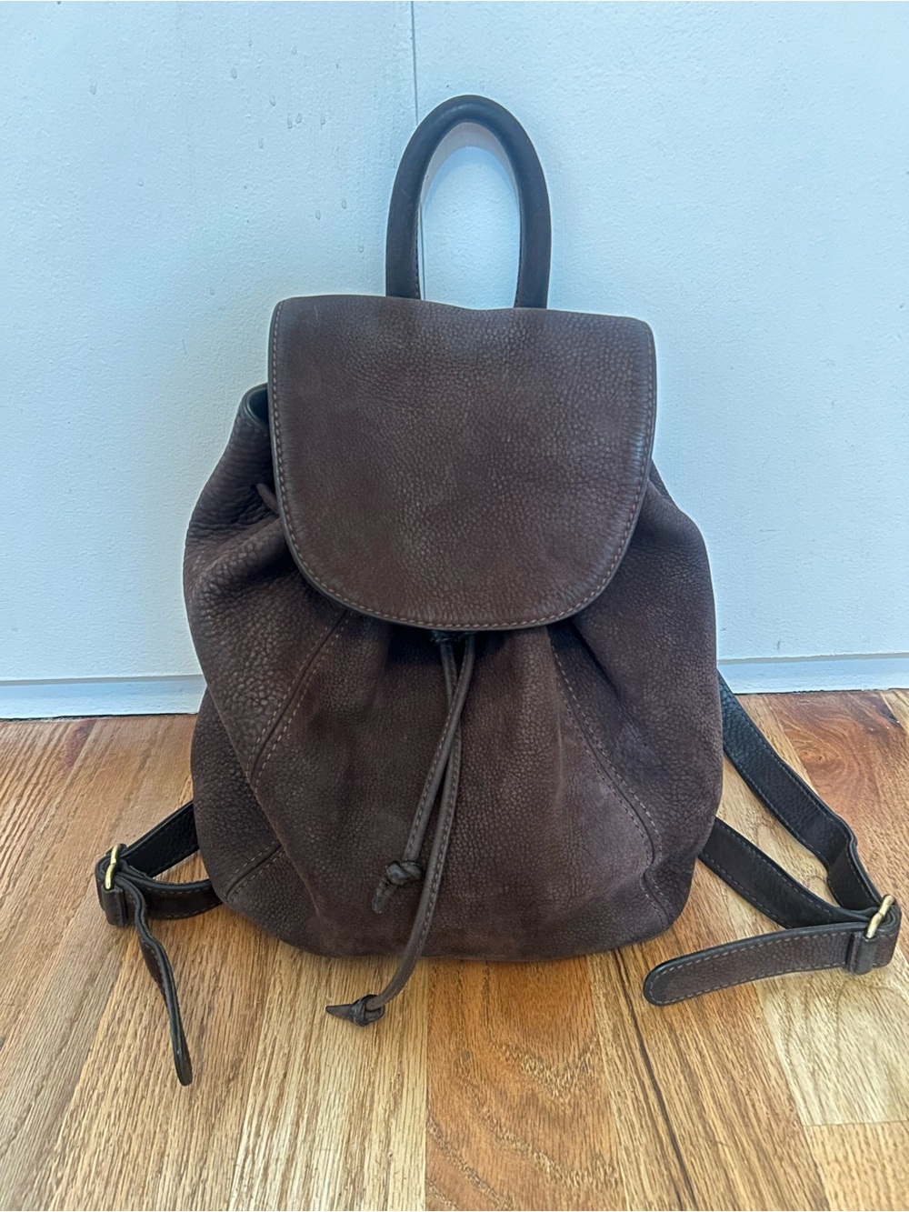 COACH Vintage Brown Suede Leather Backpack No L4E-4938